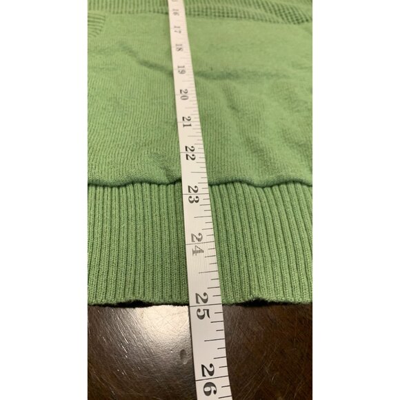 Eddie Bauer XL Hooded Outdoor Waffle Knit Cotton Casual Sweater Green - Picture 7 of 8